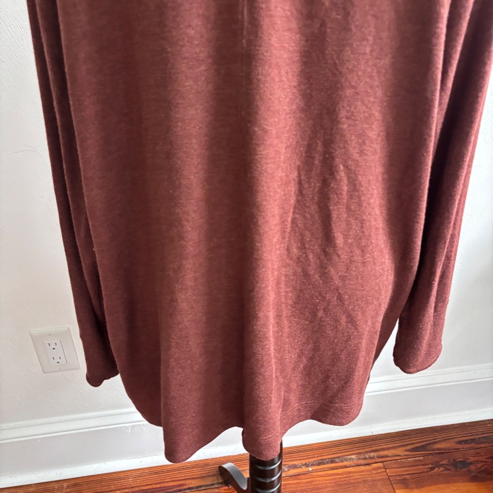 Athleta Women's Pranayama Restore Wrap Lounge Comfy Large Red Brown Open Front - Picture 5 of 11